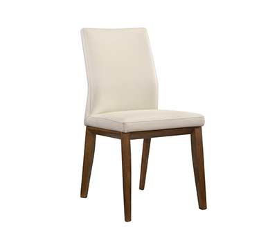 White Leather Side Chair KB 637