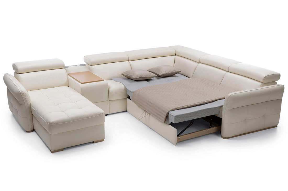 full leather sectional sleeper sofa