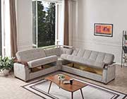 Light Brown Modular Sectional sofa bed Moon