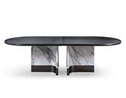 Black Oak Veneer Dining Table VG Roberto