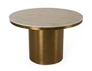 Glam White Marble & Brush Gold Round Dining Table VG Ronnie