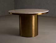 Glam White Marble & Brush Gold Round Dining Table VG Ronnie