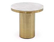Glam White Marble & Brush Gold Round Dining Table VG Ronnie