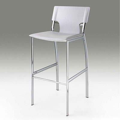 White leather bar stool CR121