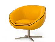 Modern Yellow Eco Leather Lounge Chair VG76