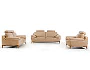 Contemporary Taupe Leather sofa set VG410