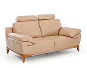 Contemporary Taupe Leather sofa set VG410