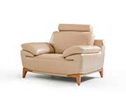 Contemporary Taupe Leather sofa set VG410