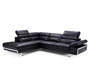 Modern Black Leather Sectional Sofa EF347