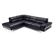 Modern Black Leather Sectional Sofa EF347