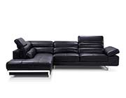 Modern Black Leather Sectional Sofa EF347