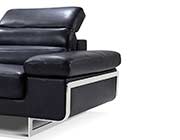 Modern Black Leather Sectional Sofa EF347