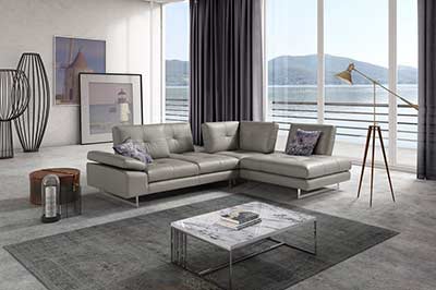 Tufted Leather Sofa Sectional NJ Plinio