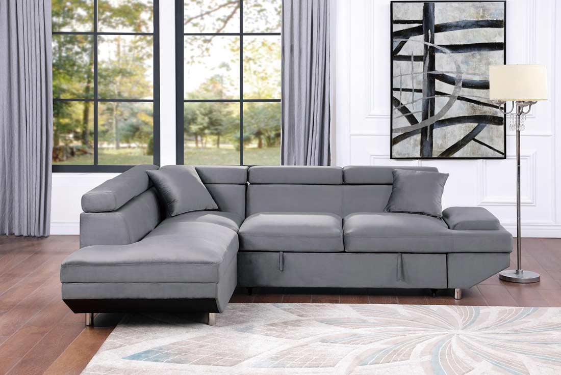 velvet sectional sofa bed
