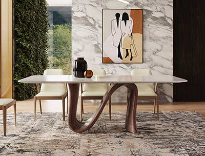 Cream Marble Dining Table VG Amadeo