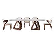 Oval Glass Walnut Dining Table VG Kristina