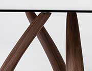 Oval Glass Walnut Dining Table VG Kristina