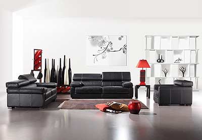 Italian Leather Sofa Set Vcal 81