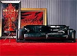 Sofa Set Leather Black VG001