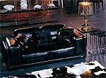 Sofa Set Leather Black VG001