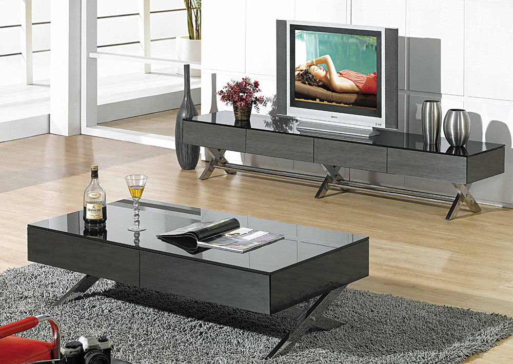 Living Room With White Tv Stand