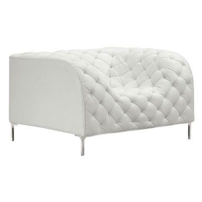 Modern Tufted White Armchair Z271