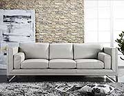 Ash Grey 100% Leather Sofa