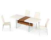 White and Walnut Extendable Dining Table VG001