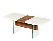 White and Walnut Extendable Dining Table VG001