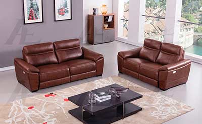 Brown Italian leather sofa AEK 088