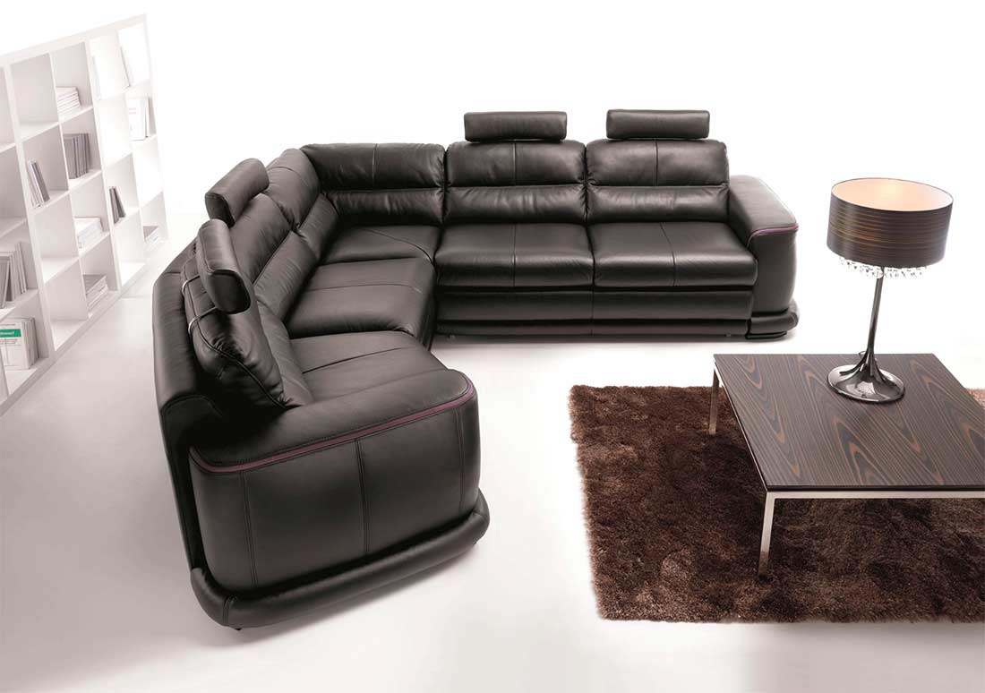 corsa leather sectional sleeper sofa