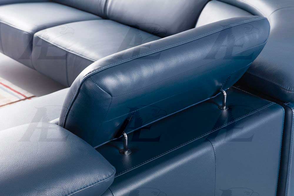 exclusive modern blue leather sectional sofa