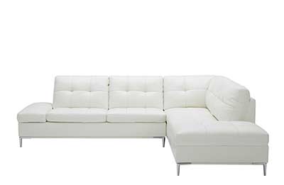 White Leather Sectional sofa NJ Lenard