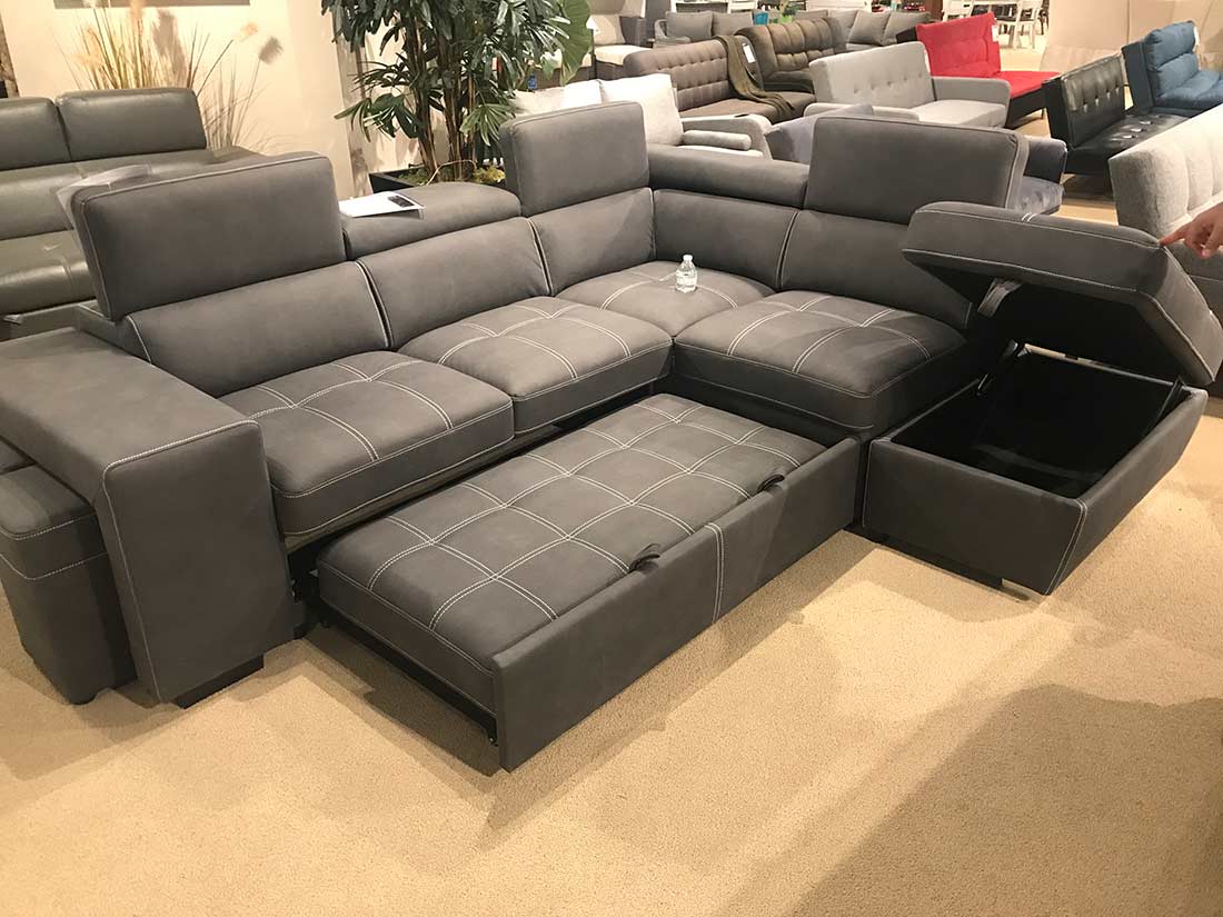 sectional storage sofa bed