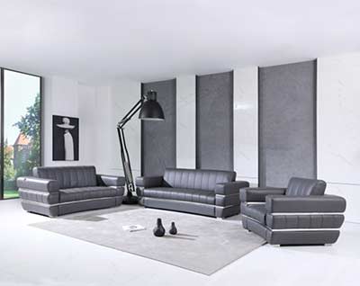 Dark Gray Leather Sofa set GU 04