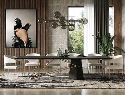 Black Ash Wood Dining Table VG Staghorn