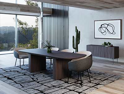 Modern Smoked Oak Extendable Dining Table VG Lakota