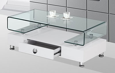 White and glass coffee table BQ35