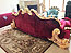 Red Velure & Gold Leaf Classic Unique Sofa