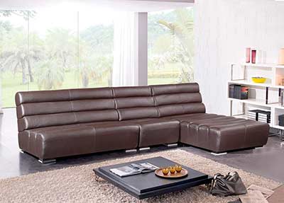 Modern Brown Leather sectional sofa VG996