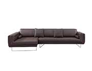 Katherine Espresso leather Sectional Sofa