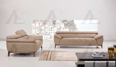 Tan Italian leather sofa AEK 076