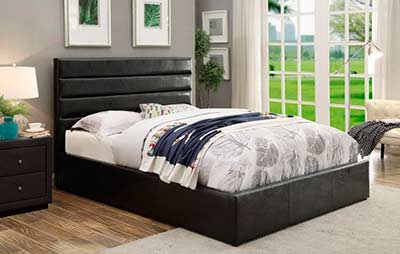 Black Leatherette Storage bed CO 469