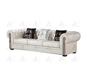 Ivory Bonded Leather Sofa set AE 608