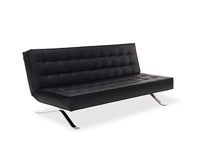 Black Leatherette Sofa Bed NJ 44