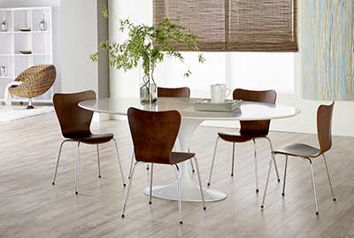 Astrid White GLoss Dining table by Eurostyle