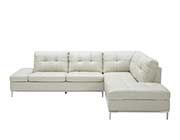 Silver Grey Leather Sectional sofa NJ Lenard