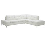 Silver Grey Leather Sectional sofa NJ Lenard