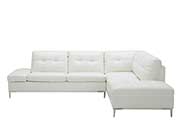 Silver Grey Leather Sectional sofa NJ Lenard