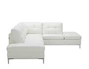 Silver Grey Leather Sectional sofa NJ Lenard